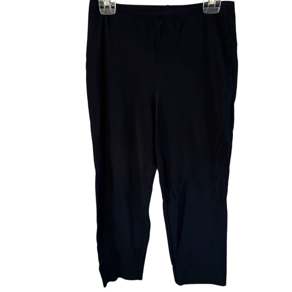 Chico's Ankle Pants Sz 1 (Med) Black Stretchy Elastic Waist Vintage Classic - Picture 2 of 10